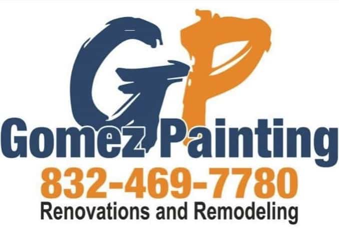 Gomez Painting logo with contact number and renovation services.